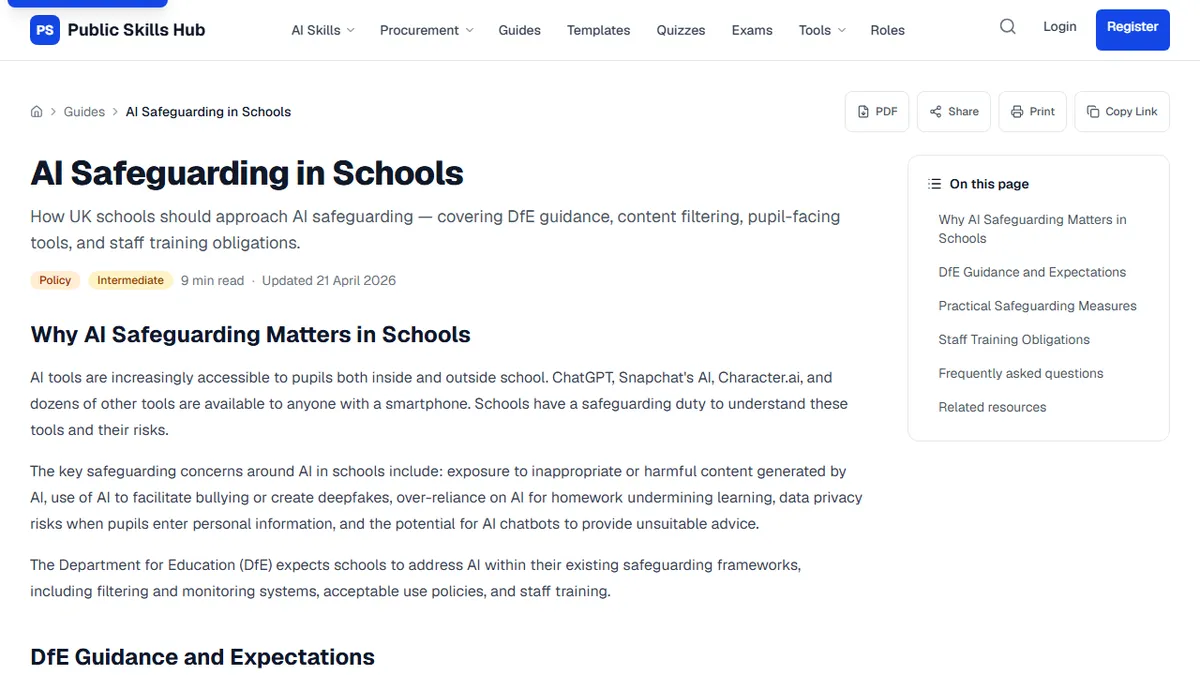 Public Skills Hub — AI Safeguarding in Schools: What Headteachers Need to Know in 2025