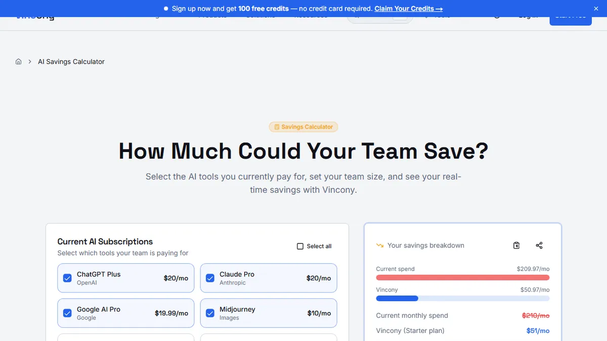 Vincony — Stop Paying for Four AI Subscriptions When One Account Covers Them All