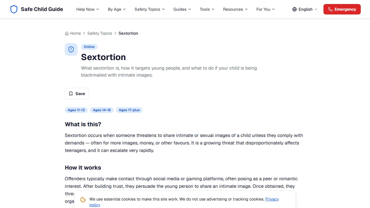 Safe Child Guide — Sextortion: What Every Parent of a Teenager Must Know