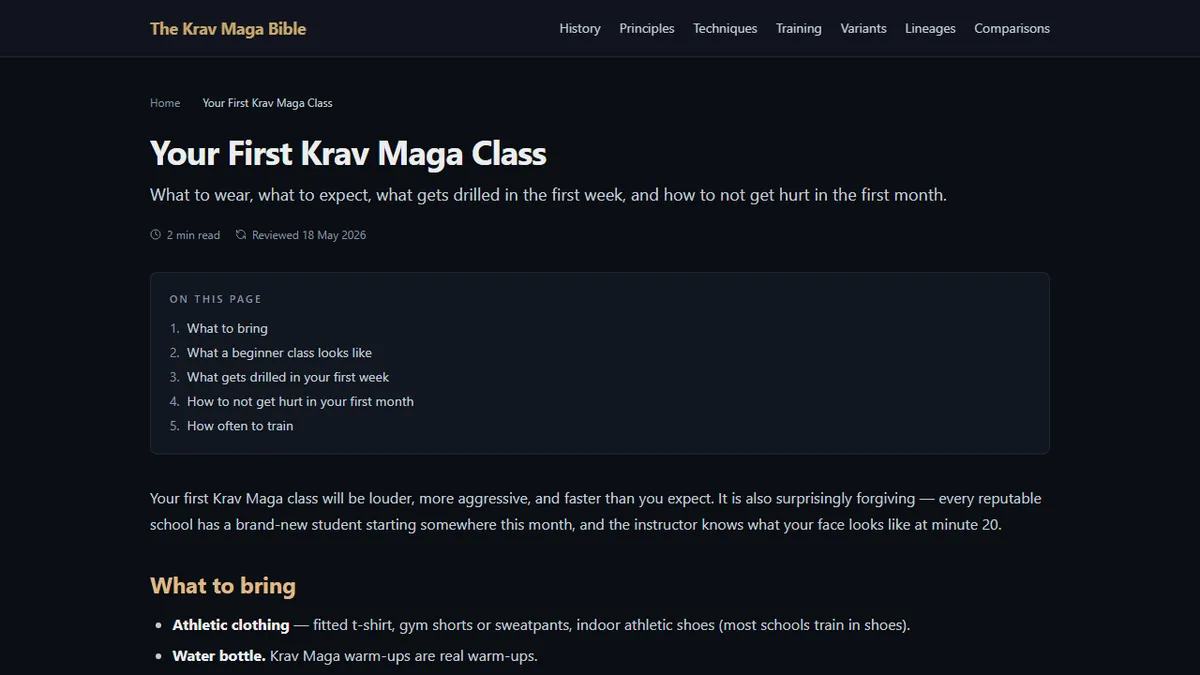 The Krav Maga Bible — What to Expect in Your First Krav Maga Class (And How to Not Embarrass Yourself)