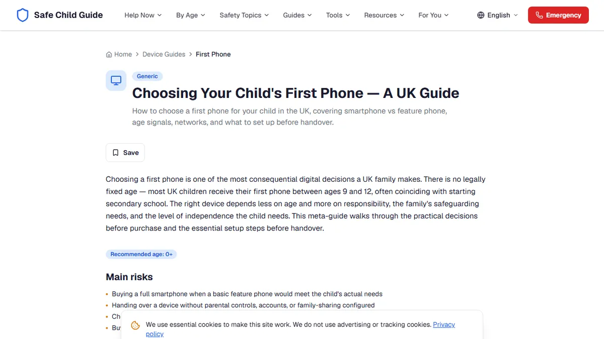 Safe Child Guide — 7 Mistakes Parents Make When Handing Over a First Phone