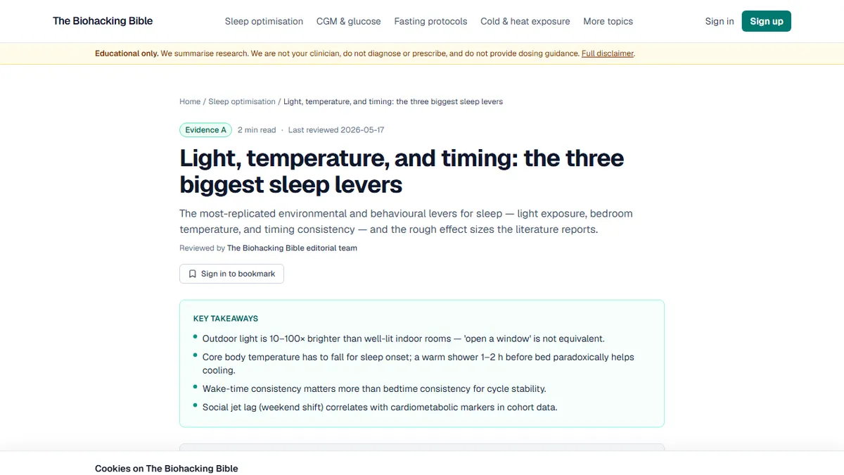 The Biohacking Bible — 5 Sleep Hacks That Actually Work (And 3 That Don't)
