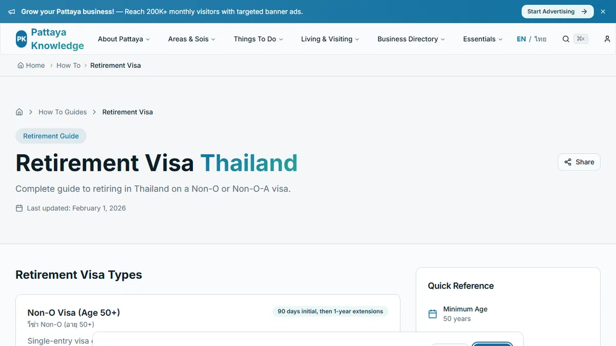 Pattaya Knowledge — How to Get a Retirement Visa for Pattaya: A Complete Walkthrough