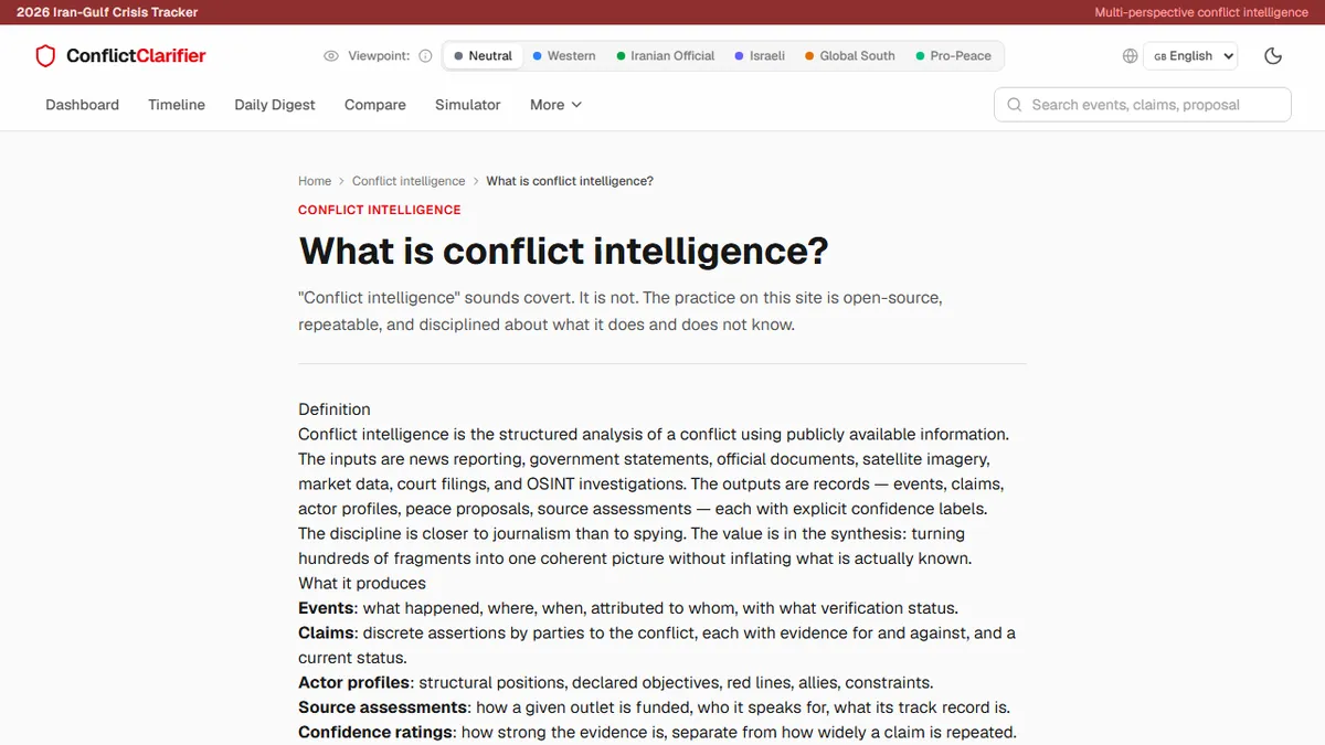 ConflictClarifier — What Is Conflict Intelligence? A Beginner's Guide to Reading War News Smarter