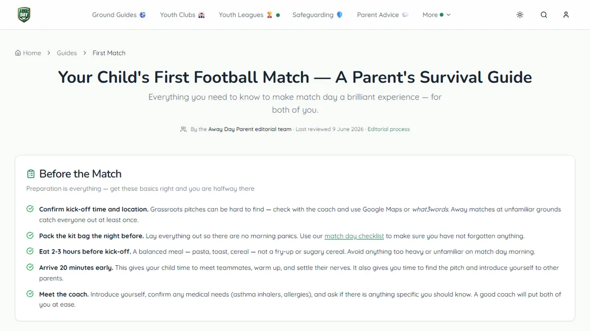 Away Day Parent — Your Child's First Away Day: What to Actually Expect