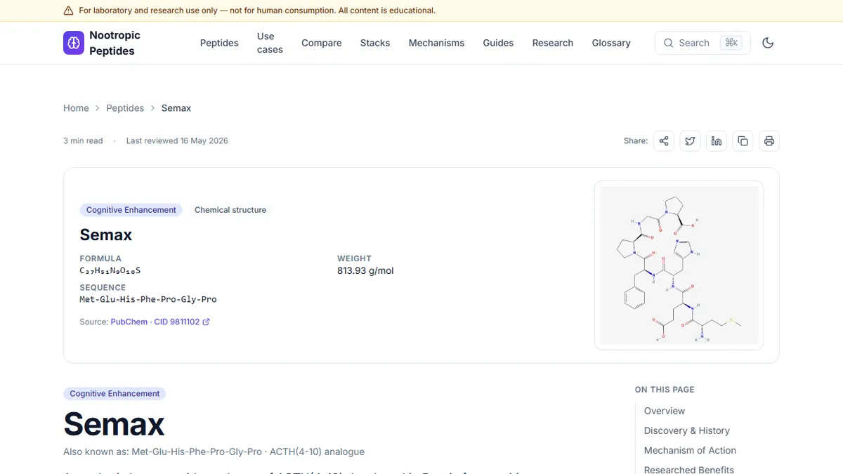 Nootropic Peptides — How Semax Raises BDNF and NGF: A Mechanistic Deep Dive