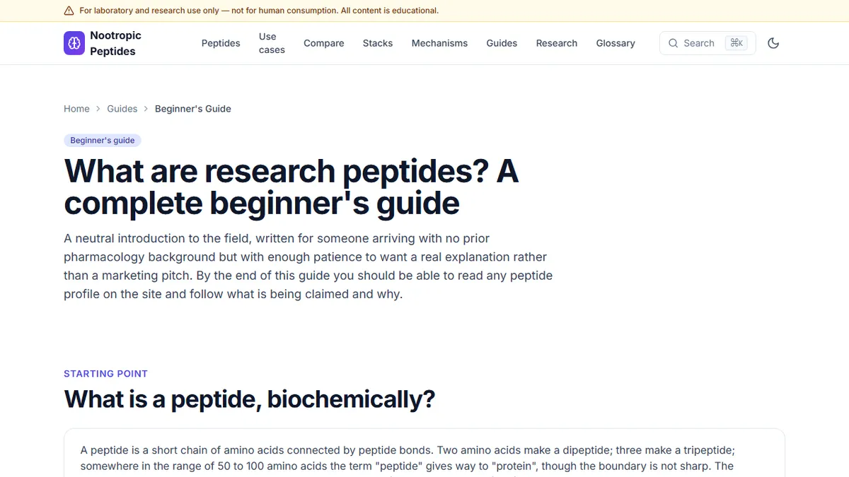 Nootropic Peptides — What Are Nootropic Peptides? A Plain-Language Explainer for Beginners