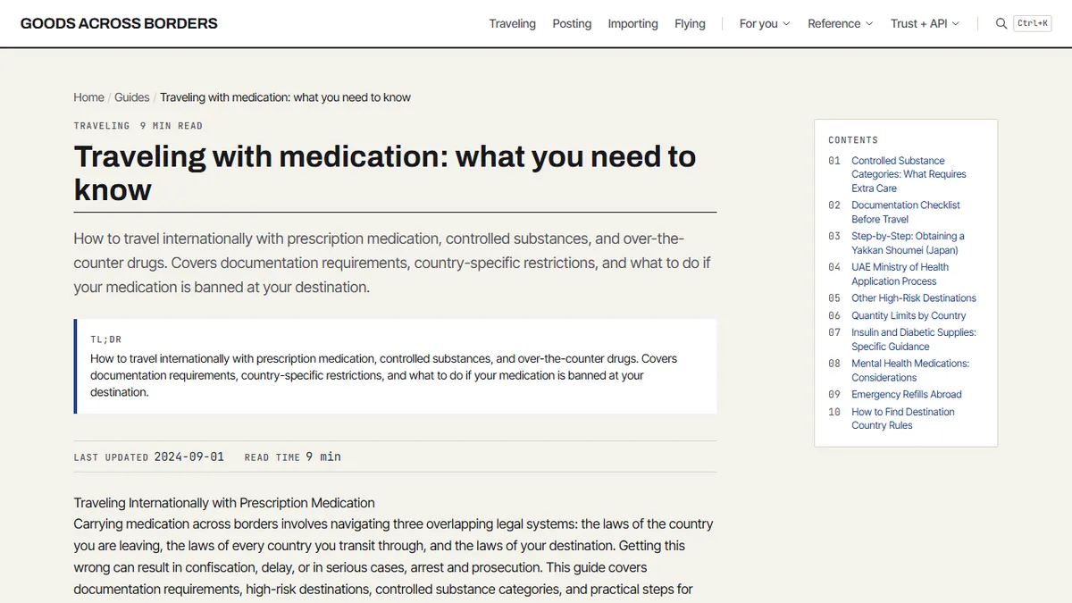 Goods Across Borders — How to Travel Internationally With Prescription Medication Without Losing It at Customs