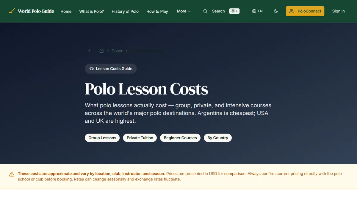Global Polo Authority — Polo on a Budget: A Realistic Cost Breakdown for New Players