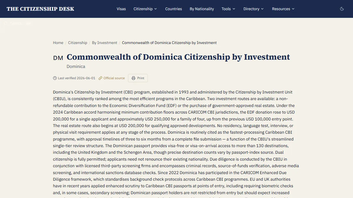 The Citizenship Desk — The Cheapest CBI Programs in 2025 — What the Sticker Price Hides